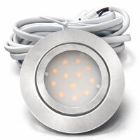 3er Set | Flache LED Möbel Einbauspots New Lina | 12V | 2W | LED Trafo | 72mm