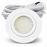 3er Set | Flache LED Möbel Einbauspots New Lina | 12V | 2W | LED Trafo | 72mm