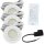 3er Set | Flache LED Möbel Einbauspots New Lina | 12V | 2W | LED Trafo | 72mm
