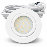 3er Set | Flache LED Möbel Einbauspots New Lina | 12V | 2W | LED Trafo | mit Schnurschalter