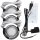 3er Set | Flache LED Möbel Einbauspots New Lina | 12V | 2W | LED Trafo | mit Schnurschalter