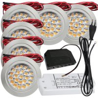 6 Stück Flache LED Möbel Einbaustrahler Mira -...