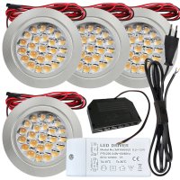 4 Stück Flache LED Möbel Einbaustrahler Mira -...