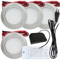 4 Stück Flache LED Möbel-Einbaustrahler Mila...