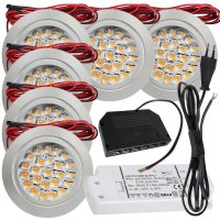 6 Stück Flache LED Möbel Einbaustrahler Mira -...
