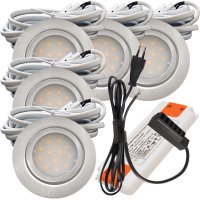 5er Set | Flache LED Möbel Einbauspots New Lina |...