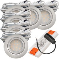 6er Set | Flache LED Möbel Einbauspots New Lina |...