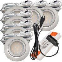 6er Set | Flache LED Möbel Einbauspots New Lina |...