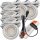 6er Set | Flache LED Möbel Einbauspots New Lina | 12V | 2W | LED Trafo | 230V Zuleitung