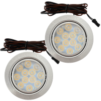 2er Set Flache LED Möbel Einbauspots Lina 12V - 3W - mit Dimmer und Fernbedienung