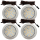 4er Set Flache LED Möbel Einbauspots Lina 12V - 3W - mit Dimmer und Fernbedienung
