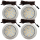 4er Set Flache LED Möbel Einbauspots Lina 12V - 3W - mit Dimmer und Fernbedienung