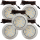5er Set Flache LED Möbel Einbauspots Lina 12V - 3W - mit Dimmer und Fernbedienung