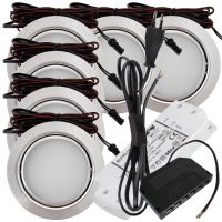 6 Stück - Flache LED Möbel Einbauleuchte Milena...