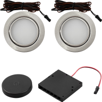 2er Set Flache LED Möbel Einbauspots Milena 12V - 3W...