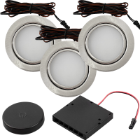 3er Set Flache LED Möbel Einbauspots Milena 12V - 3W...