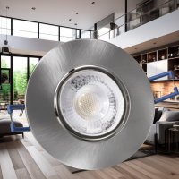 LED Einbauleuchte - 230V - 4.5W - 450Lumen - Silber -...