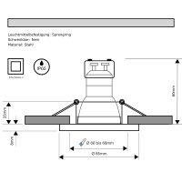 7W LED Bad Einbauleuchte 230V / Dimmbar / IP65 / 550Lumen / Warmweiss