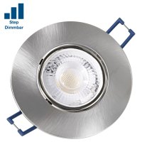 LED Einbauleuchte - 230V - 4.5W - Silber - Step dimmbar -...