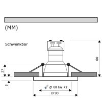 LED Einbaustrahler TOMAS • GU10 6W • 230V...