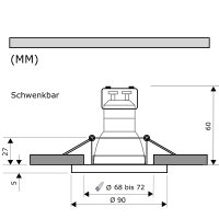 6W LED Einbauspots - Modell Timo - 230V - Dimmbar - Bohrloch 68 bis 73mm