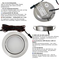 5er Set / Flache LED Einbauspots Milena / 12Volt / 3W /...