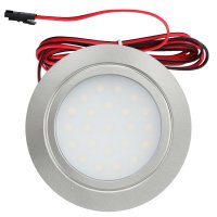 2er Set / Flache LED Einbauspots Mila / 12Volt / 2,4W / Kabelbaum / Stecker/ Verteilerleiste / LED Trafo vormontiert