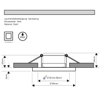 LED Einbaustrahler Aqua65 / 230V / 3W / ET = 35mm / IP65 / Milchglas