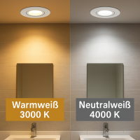 Flacher SMD LED Einbaustrahler Tomas | 230V | 5Watt | ET=30mm | Milchglas