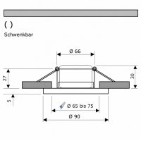 Flacher SMD LED Einbaustrahler Tomas | 230V | 5Watt | ET=30mm | Milchglas