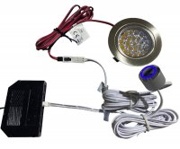 2er Set Flache LED Möbel Einbauleuchten Lina 12V -  3W - Dimmbar - mit Touchschalter