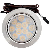 2er Set Flache LED Möbel Einbauleuchten Lina 12V -  3W - Dimmbar - mit Touchschalter