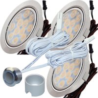 3er Set Flache LED Möbel Einbauleuchten Lina 12V -...