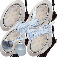 4er Set Flache LED Möbel Einbauleuchten Lina 12V -...