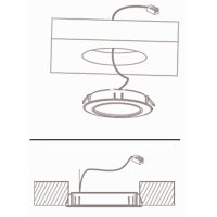 3er Set / Flache LED Einbauspots Mira / 12Volt / 2,4W / Kabelbaum / Stecker/ Verteilerleiste / LED Trafo vormontiert
