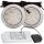 2er Set / Flache LED Einbauspots Lina / 12Volt / 3W / Kabelbaum / Stecker/ Verteilerleiste / LED Trafo / Einbautiefe nur 12mm
