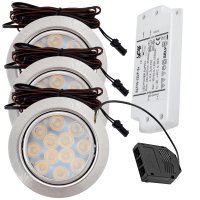 3er Set / Flache LED Einbauspots Lina / 12Volt / 3W /...