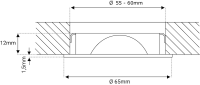 4er Set / Flache LED Einbauspots Lina / 12Volt / 3W / Kabelbaum / Stecker/ Verteilerleiste / LED Trafo / Einbautiefe nur 15mm