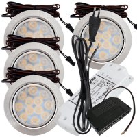 4er Set / Flache LED Einbauspots Lina / 12Volt / 3W /...