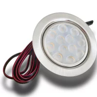 4er Set / Flache LED Einbauspots Lina / 12Volt / 3W / Kabelbaum / Stecker/ Verteilerleiste / LED Trafo / Einbautiefe nur 12mm