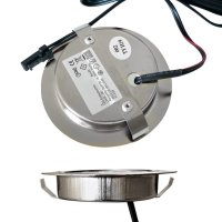 4er Set / Flache LED Einbauspots Lina / 12Volt / 3W / Kabelbaum / Stecker/ Verteilerleiste / LED Trafo / Einbautiefe nur 12mm
