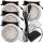 4er Set / Flache LED Einbauspots Lina / 12Volt / 3W / Kabelbaum / Stecker/ Verteilerleiste / LED Trafo / Einbautiefe nur 12mm