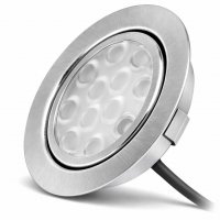 5er Set / Flache LED Einbauspots Lina / 12Volt / 3W / Kabelbaum / Stecker/ Verteilerleiste / LED Trafo / Einbautiefe nur 12mm