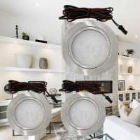 6er Set / Flache LED Einbauspots Mila / 12Volt / 2,4W / Kabelbaum / Stecker/ Verteilerleiste / LED Trafo vormontiert