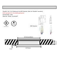 4er Set Flache LED-Möbel-Einbauspots New Lina, IP44, 12V, 2W, inklusive Plug & Play Trafo