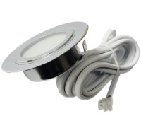3er Set Flache LED-Möbel-Spots New Lina IP44, 12V, 2,2W, inklusive Plug & Play Trafo. Chrom