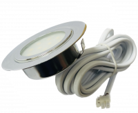 5er Set Flache LED-Möbel-Spots New Lina IP44, 12V, 2,2W, inklusive Plug & Play Trafo. Chrom