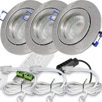 12V LED Einbaustrahler Set Marina IP44 3er Set 3W GU5.3...