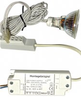 12V LED Einbaustrahler Set Marina IP44 3er Set 3W GU5.3 MR16 120cm AMP Kabel inkl. Trafo