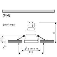 LED Einbaustrahler „Tomas“ – 12V, 3W, schwenkbar, GU5.3 MR16, inkl. AMP-System & Trafo